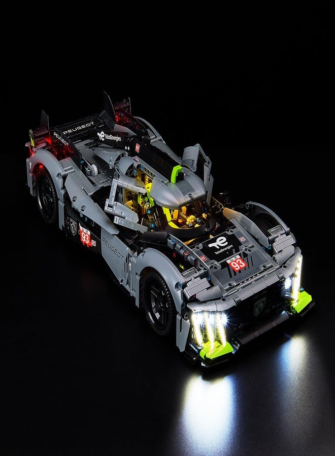 طقم إضاءة BrickSoul متوافق مع مجموعة بناء ليغو بيجو 9X8 24H لومانز هايبرد هايبركار 42156، ملحقات إضاءة بتصميم مطور لمحبي ليغو، لا يشمل الموديل 42156 - Image 1